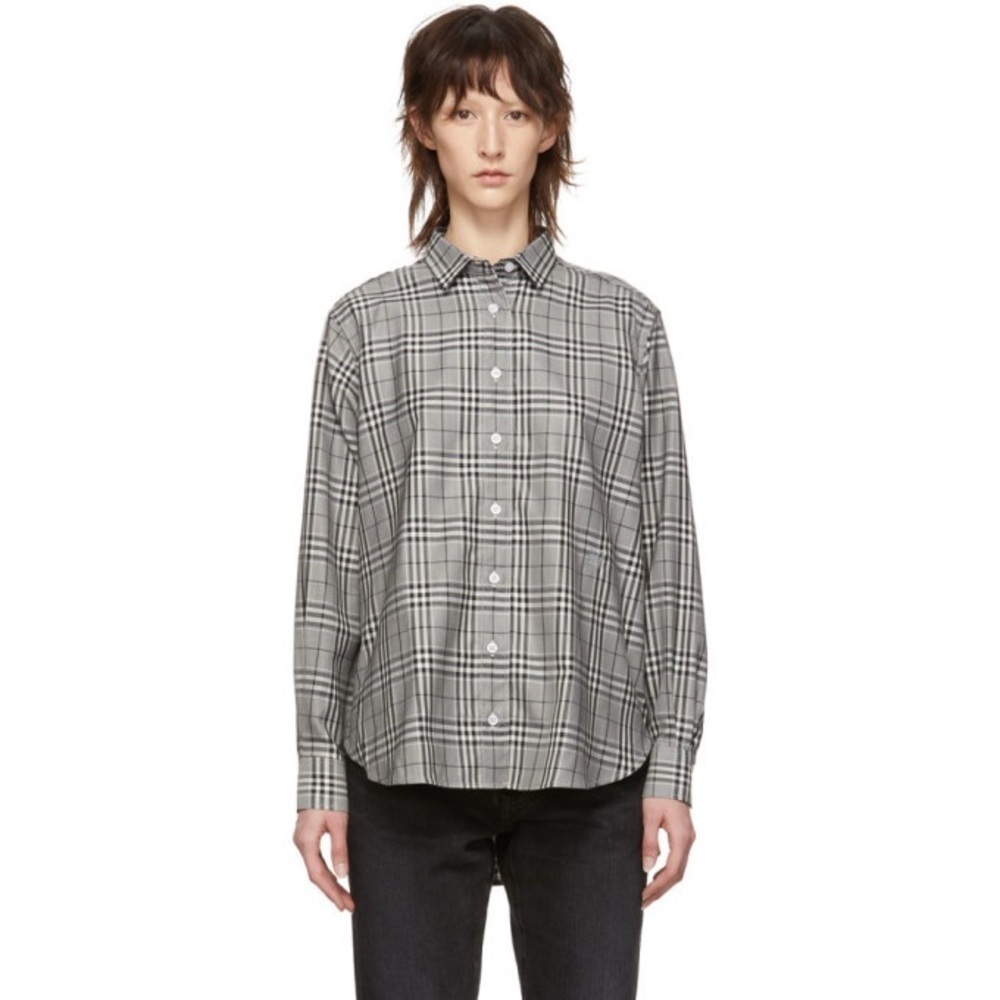 NWOT Toteme Grey Check Capri Shirt Size XS